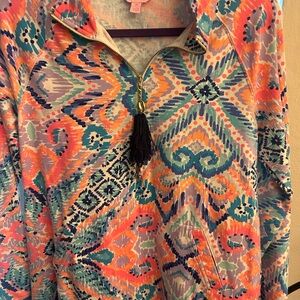 Lilly Pulitzer Multi-Color Zip Pullover with Tassel